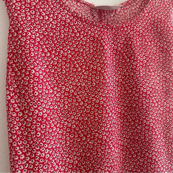 Vintage Maxi Floral Red Dress Sz M - Picture 6 of 10